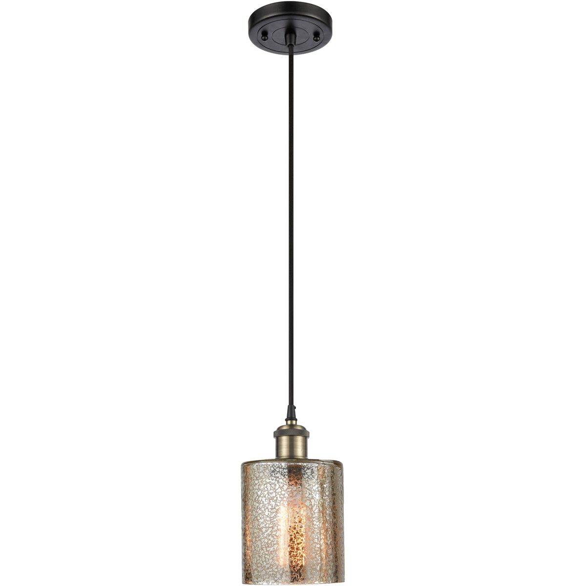 Innovations Lighting 516-1P-BAB-G116 Ballston Cobbleskill 1 Light 5 inch Black Antique Brass Mini Pendant Ceiling Light in Mercury Glass, Ballston