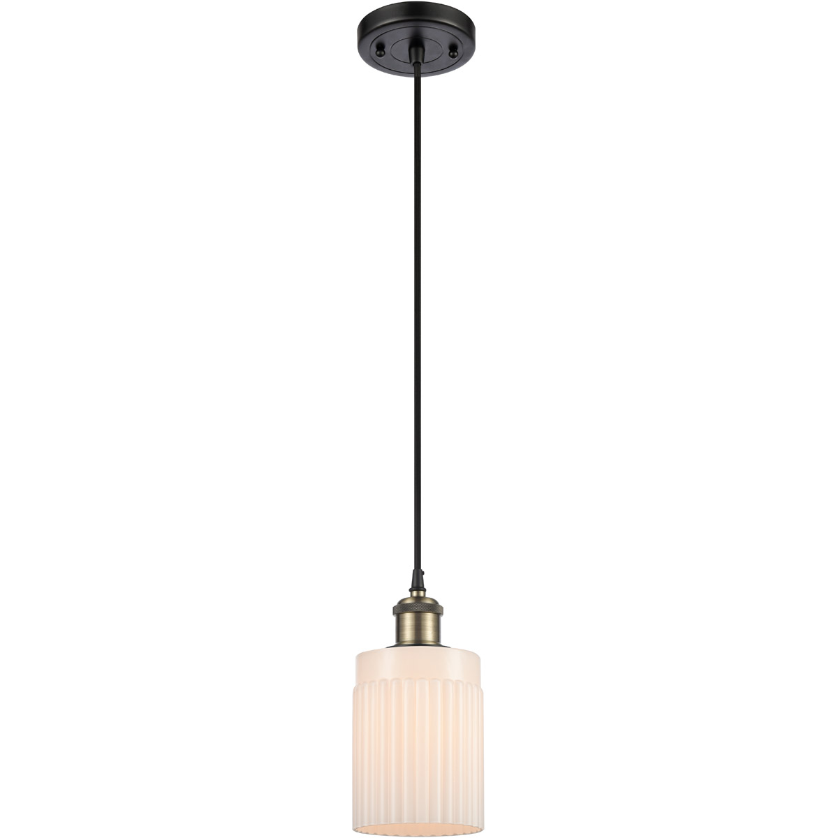 Innovations Lighting 516-1P-BAB-G341 Ballston Hadley 1 Light 5 inch Black Antique Brass Mini Pendant Ceiling Light in Matte White Glass, Ballston