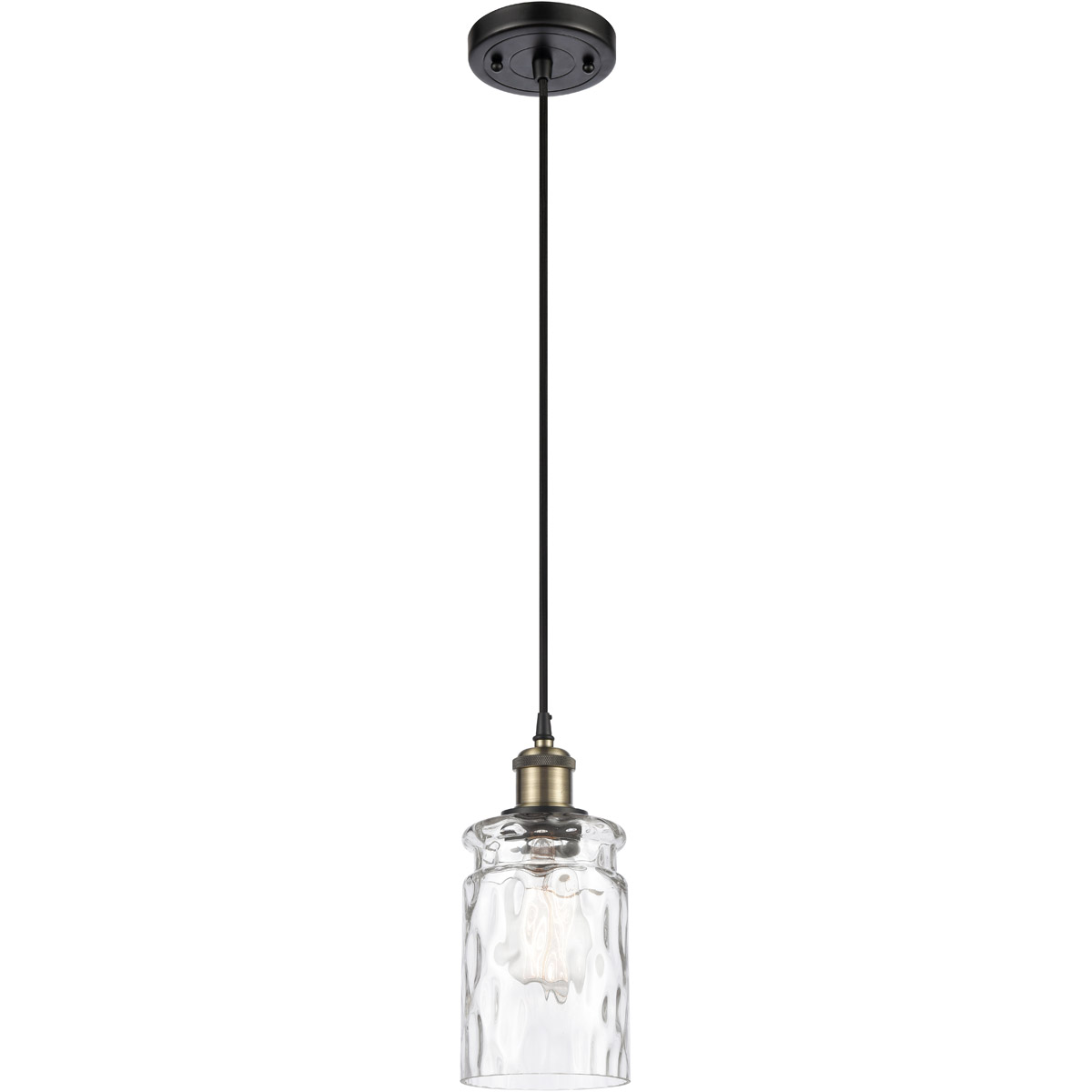 Innovations Lighting 516-1P-BAB-G352 Ballston Candor 1 Light 5 inch Black Antique Brass Mini Pendant Ceiling Light in Clear Waterglass, Ballston