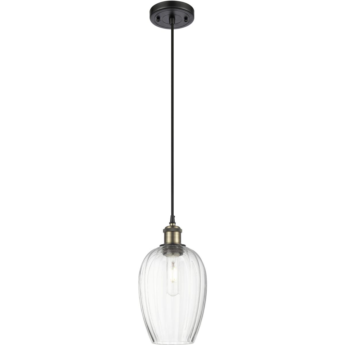 Innovations Lighting 516-1P-BAB-G480-6OP Ballston Brookhaven Almond 1 Light 6 inch Black Antique Brass Mini Pendant Ceiling Light in Opal Glass