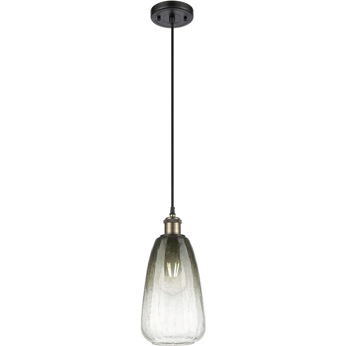 Innovations Lighting 516-1P-BAB-G480-6SL Ballston Brookhaven Almond 1 Light 6 inch Black Antique Brass Mini Pendant Ceiling Light in Slate Glass