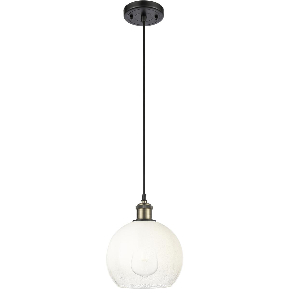 Innovations Lighting 516-1P-BAB-G483-8OP Ballston Brookhaven Globe 1 Light 7.88 inch Black Antique Brass Mini Pendant Ceiling Light in Opal Glass