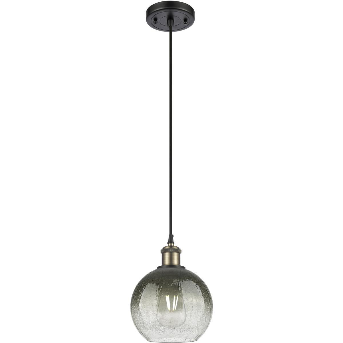 Innovations Lighting 516-1P-BAB-G483-8SL Ballston Brookhaven Globe 1 Light 7.88 inch Black Antique Brass Mini Pendant Ceiling Light in Slate Glass