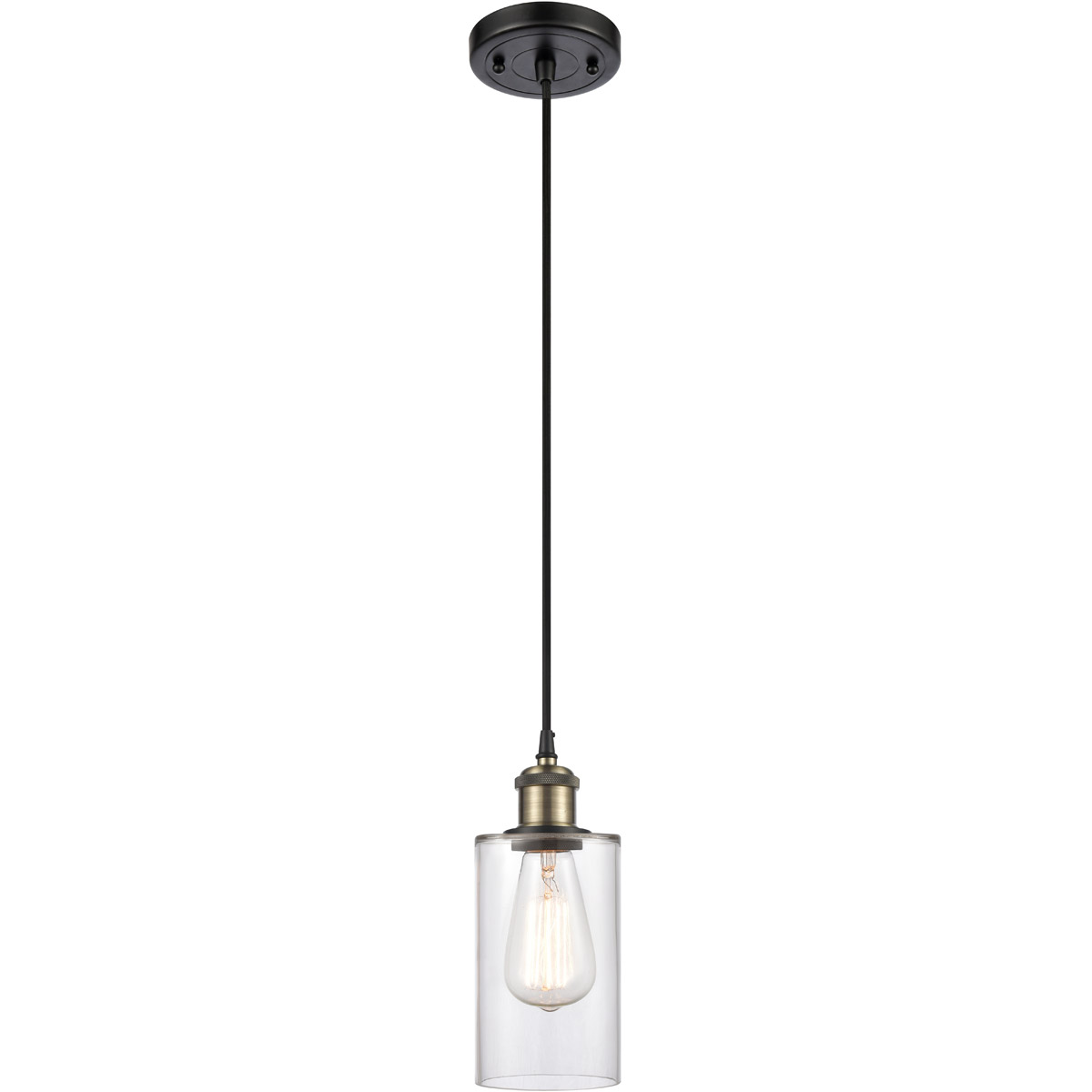 Innovations Lighting 516-1P-BAB-G802 Ballston Clymer 1 Light 4 inch Black Antique Brass Mini Pendant Ceiling Light in Clear Glass, Ballston