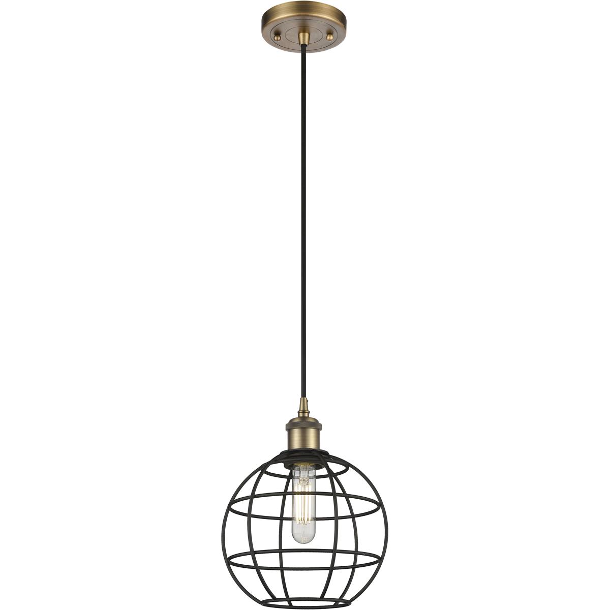 Innovations Lighting 516-1P-BB-CE-8-BK Lake Placid 1 Light 8 inch Brushed Brass Pendant Ceiling Light