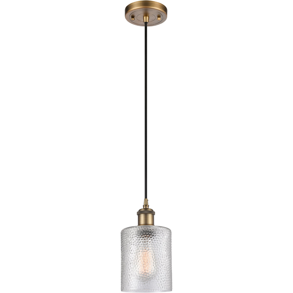 Innovations Lighting 516-1P-BB-G112 Ballston Cobbleskill 1 Light 5 inch Brushed Brass Mini Pendant Ceiling Light in Clear Glass, Ballston