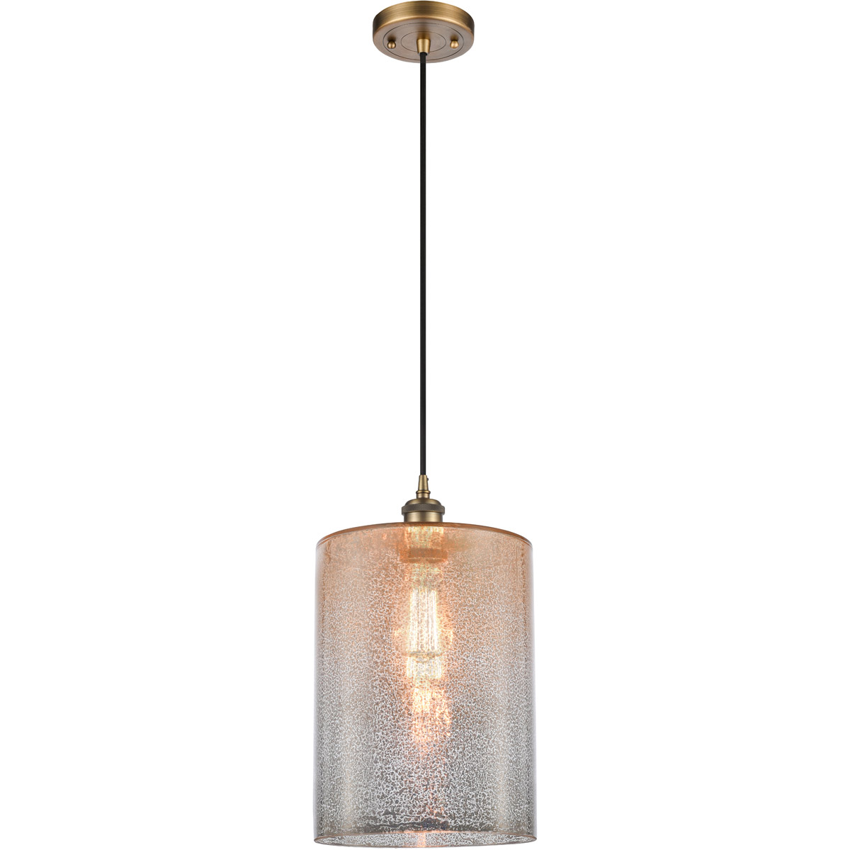 Innovations Lighting 516-1P-BB-G116-L Ballston Large Cobbleskill 1 Light 9 inch Brushed Brass Mini Pendant Ceiling Light in Mercury Glass, Ballston