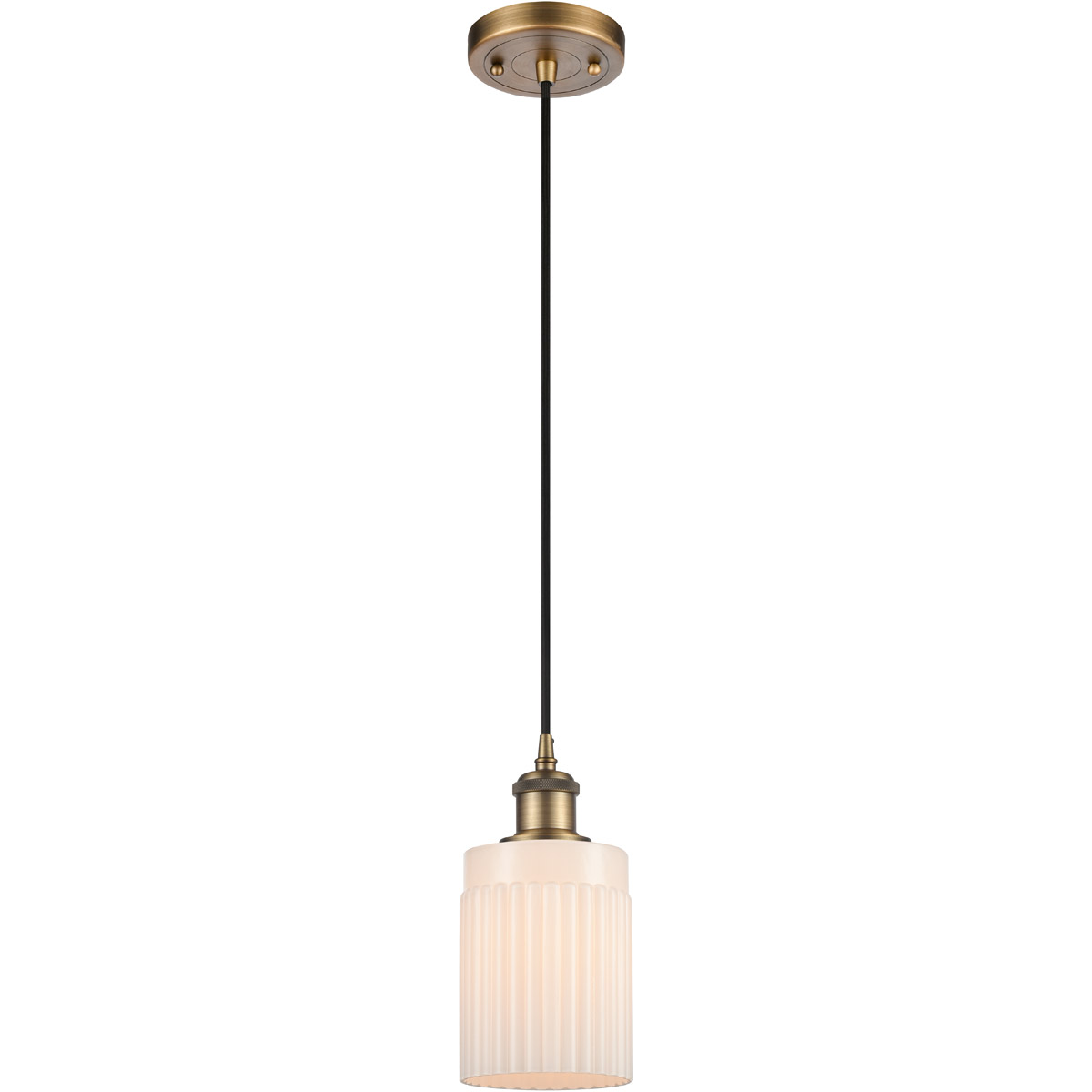 Innovations Lighting 516-1P-BB-G341 Ballston Hadley 1 Light 5 inch Brushed Brass Mini Pendant Ceiling Light in Matte White Glass, Ballston