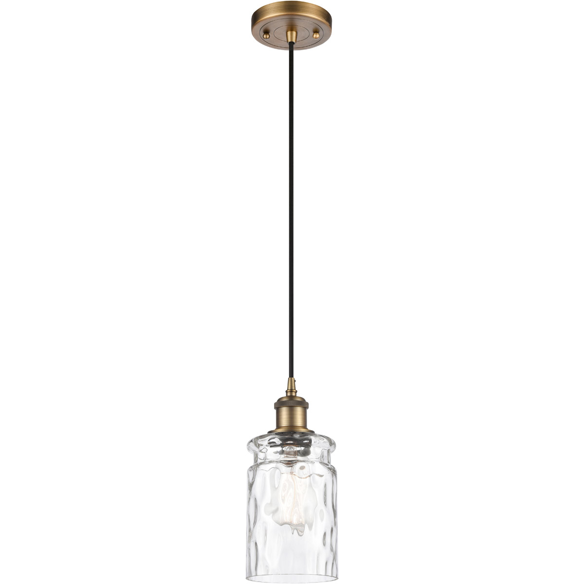 Innovations Lighting 516-1P-BB-G352 Ballston Candor 1 Light 5 inch Brushed Brass Mini Pendant Ceiling Light in Clear Waterglass, Ballston