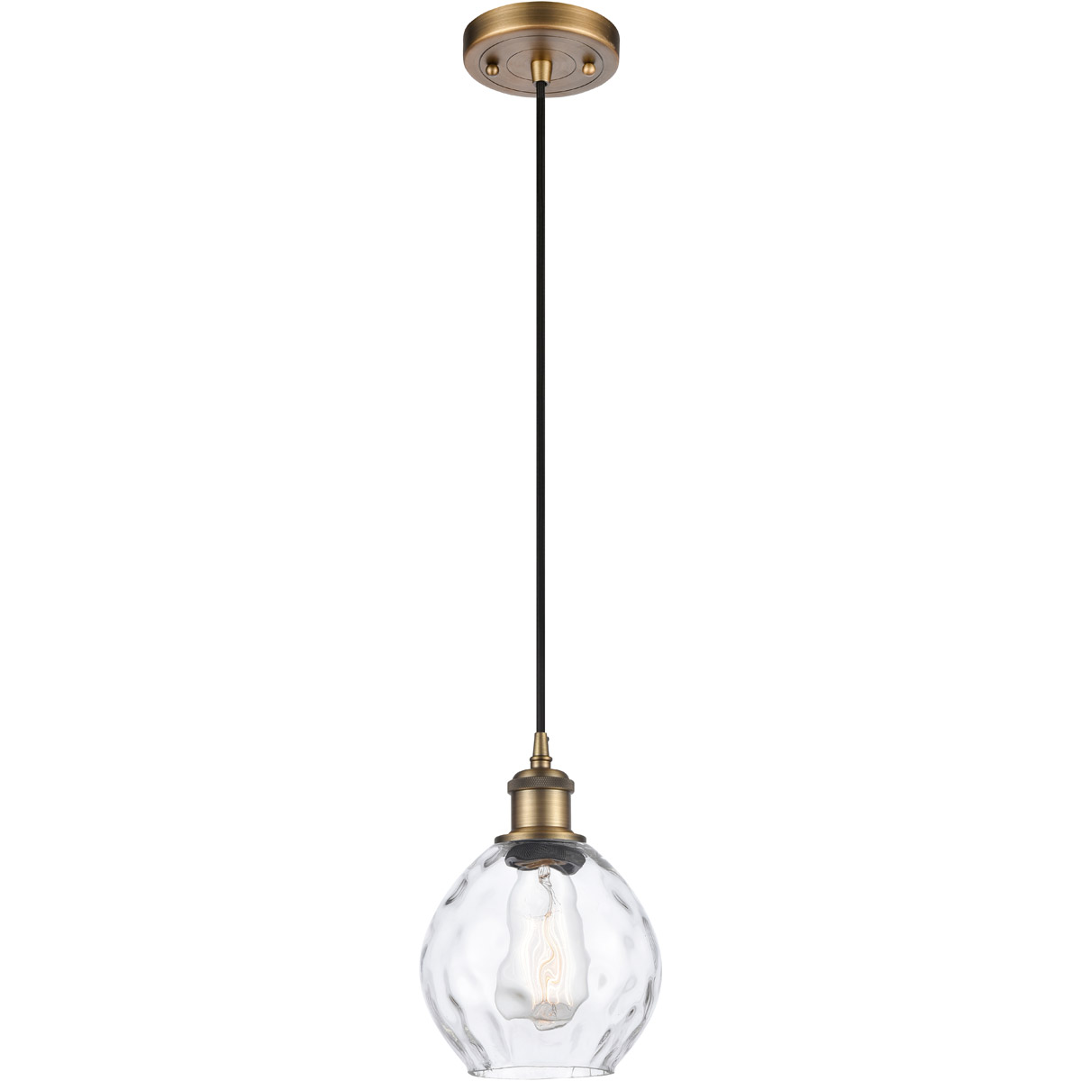 Innovations Lighting 516-1P-BB-G362 Ballston Small Waverly 1 Light 6 inch Brushed Brass Mini Pendant Ceiling Light, Ballston