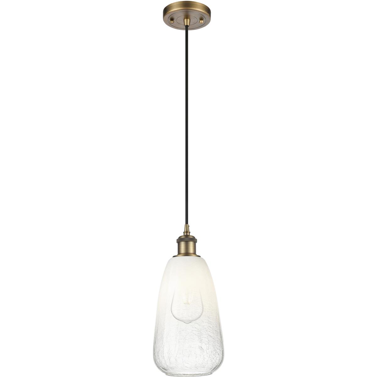 Innovations Lighting 516-1P-BB-G480-6OP Ballston Brookhaven Almond 1 Light 6 inch Brushed Brass Mini Pendant Ceiling Light in Opal Glass