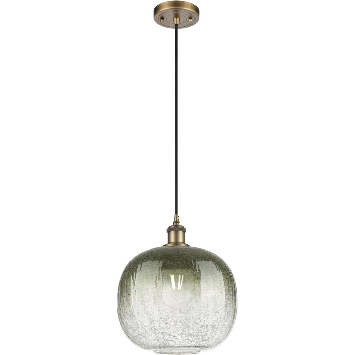 Innovations Lighting 516-1P-BB-G481-10SL Ballston Brookhaven Sphere 1 Light 10.5 inch Brushed Brass Mini Pendant Ceiling Light in Slate Glass