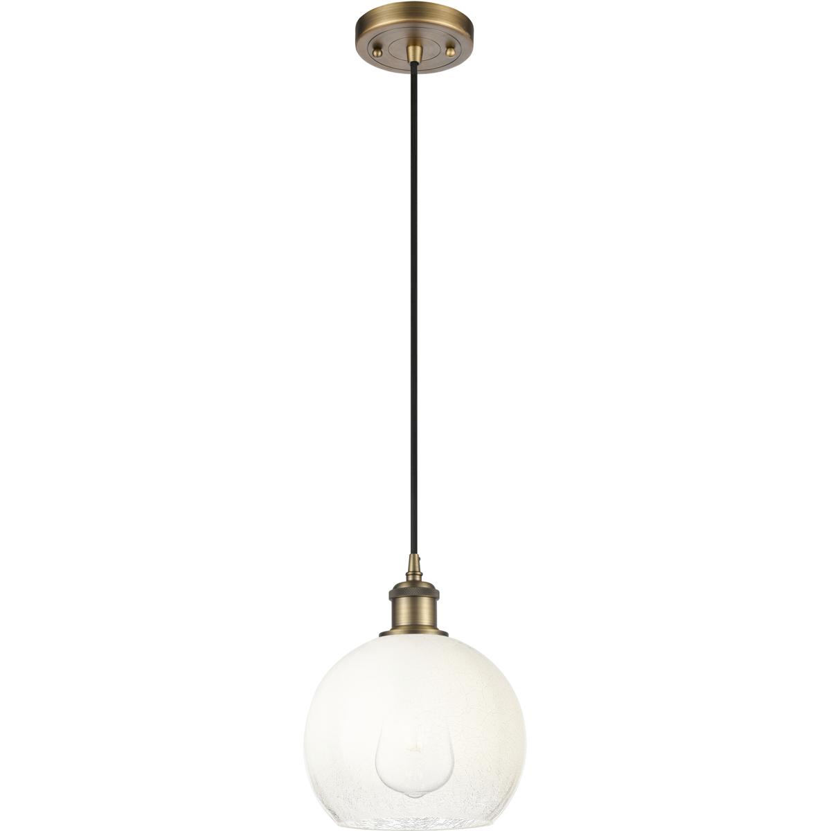 Innovations Lighting 516-1P-BB-G483-8OP Ballston Brookhaven Globe 1 Light 7.88 inch Brushed Brass Mini Pendant Ceiling Light in Opal Glass