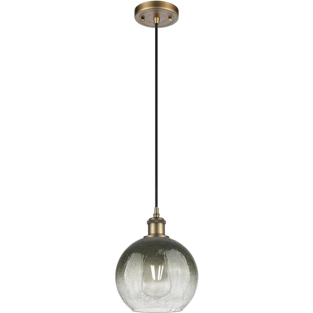 Innovations Lighting 516-1P-BB-G483-8SL Ballston Brookhaven Globe 1 Light 7.88 inch Brushed Brass Mini Pendant Ceiling Light in Slate Glass
