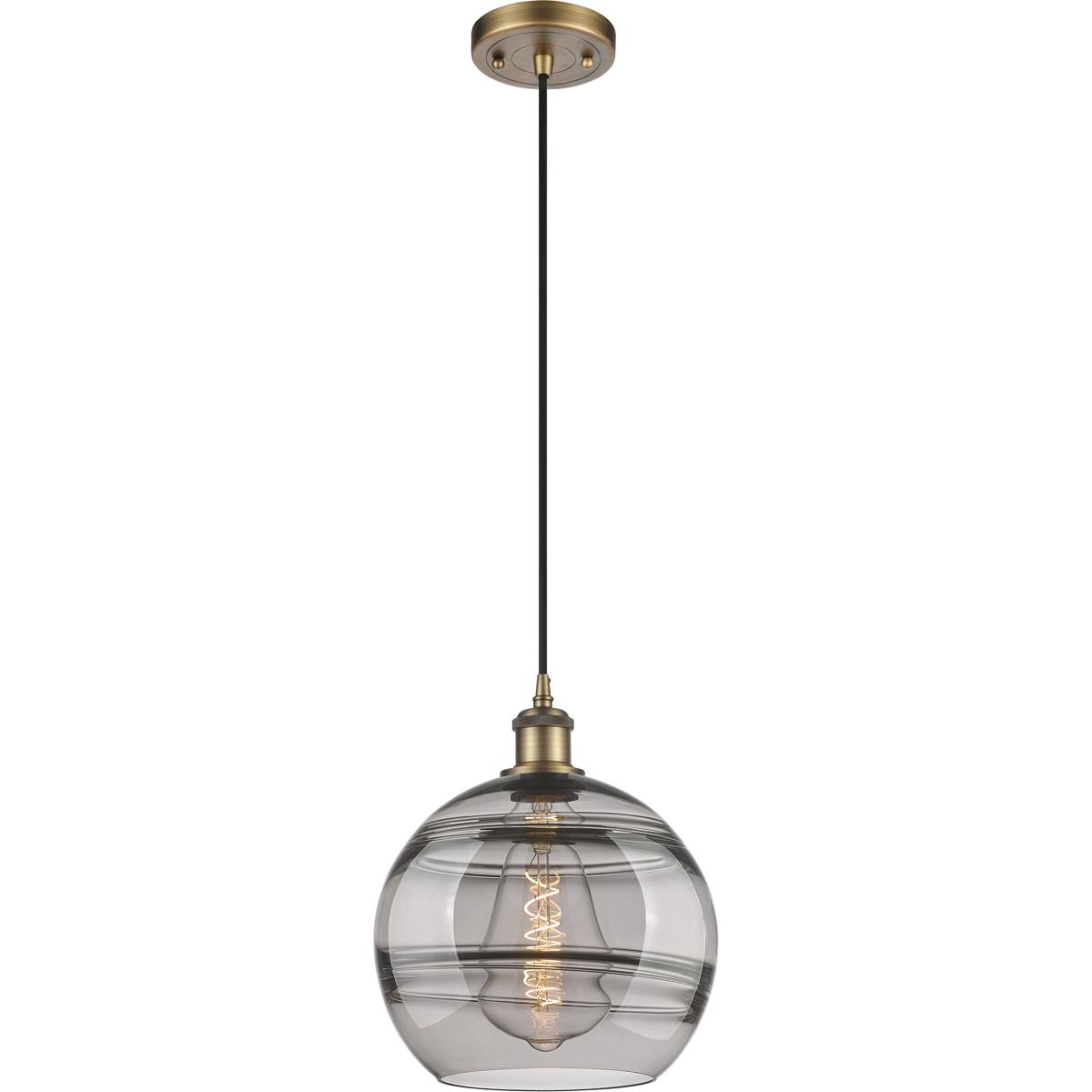 Innovations Lighting 516-1P-BB-G556-10SM Ballston Rochester 1 Light 10 inch Brushed Brass Cord Hung Mini Pendant Ceiling Light