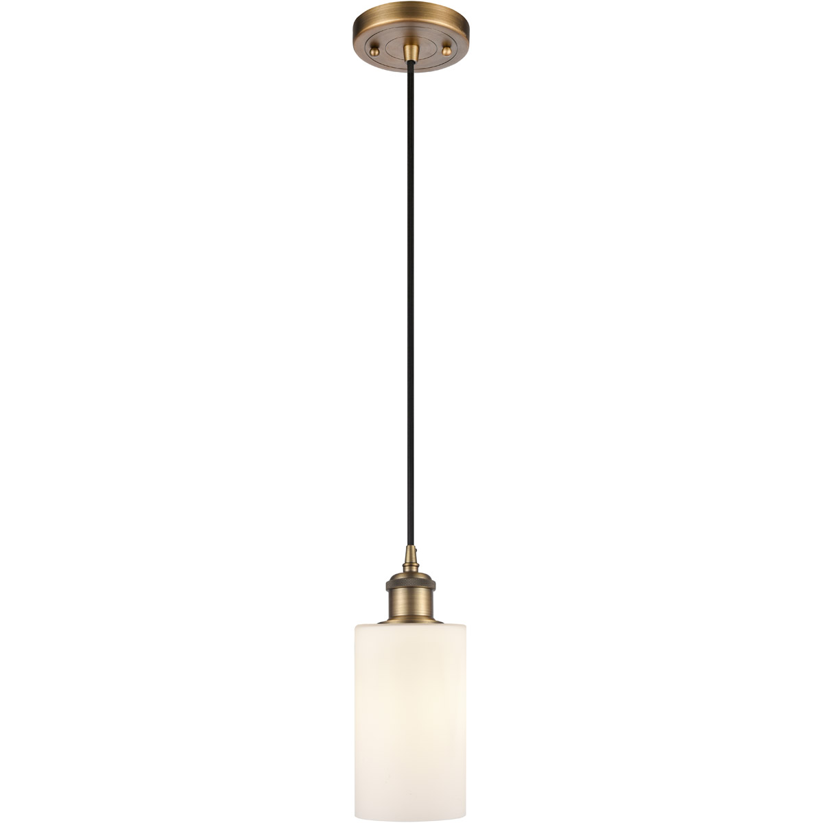 Innovations Lighting 516-1P-BB-G801 Ballston Clymer 1 Light 4 inch Brushed Brass Mini Pendant Ceiling Light in Matte White Glass, Ballston