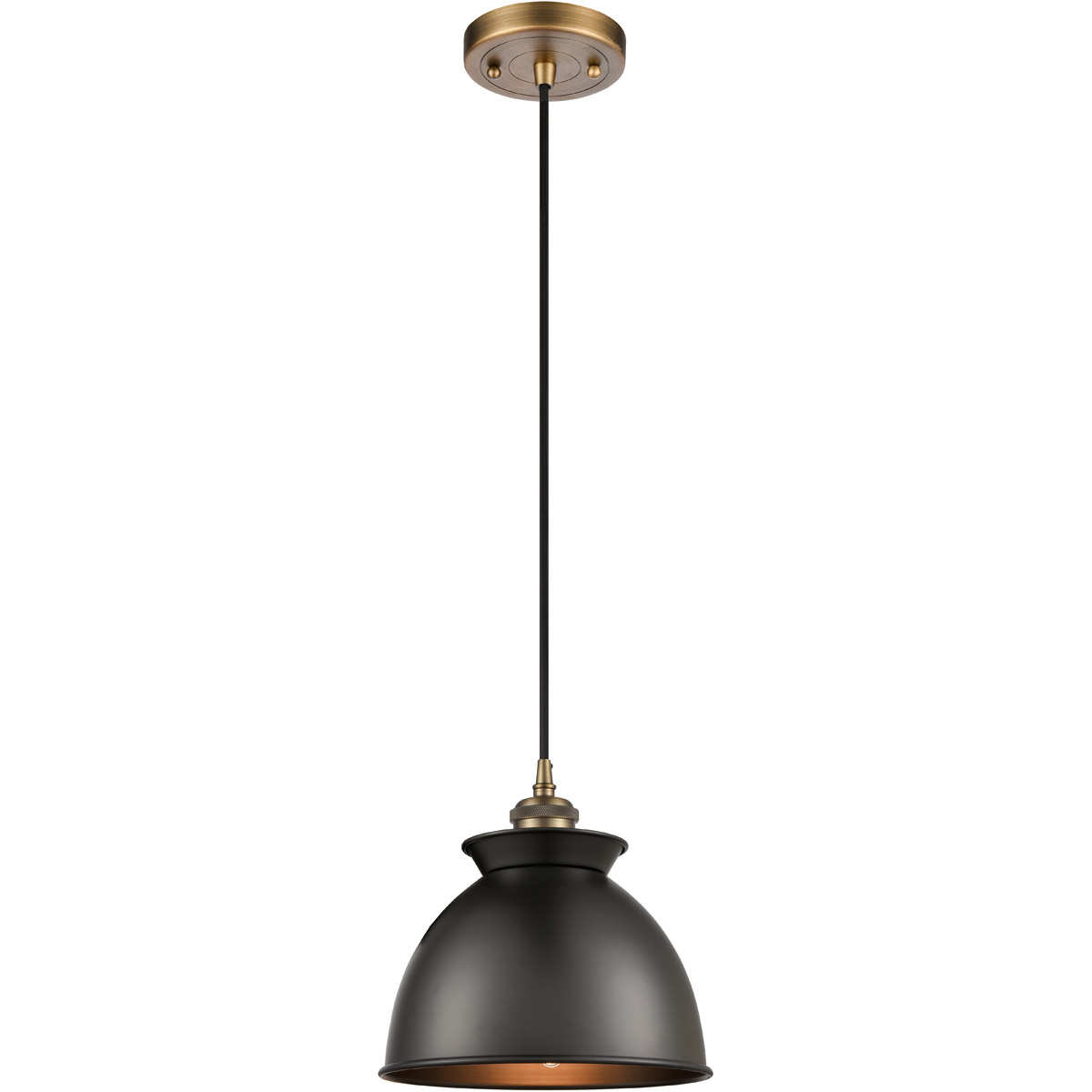 Innovations Lighting 516-1P-WPC-M14-BK Ballston Adirondack 1 Light 8 inch White and Polished Chrome Mini Pendant Ceiling Light in Incandescent, Matte 