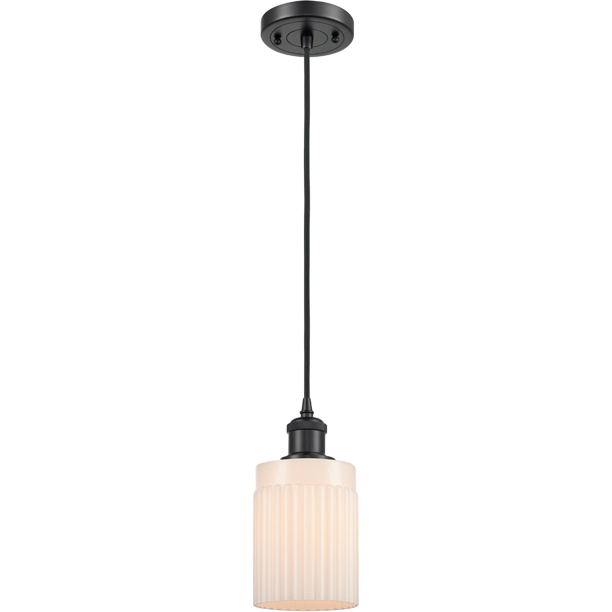 Innovations Lighting 516-1P-BK-G341 Ballston Hadley 1 Light 5 inch Matte Black Mini Pendant Ceiling Light in Matte White Glass, Ballston