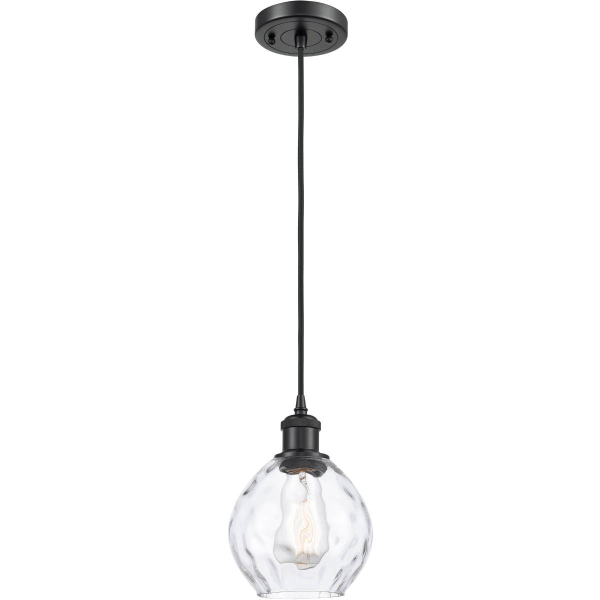 Innovations Lighting 516-1P-BK-G362-LED Ballston Small Waverly LED 6 inch Matte Black Mini Pendant Ceiling Light in Black Textured, Ballston