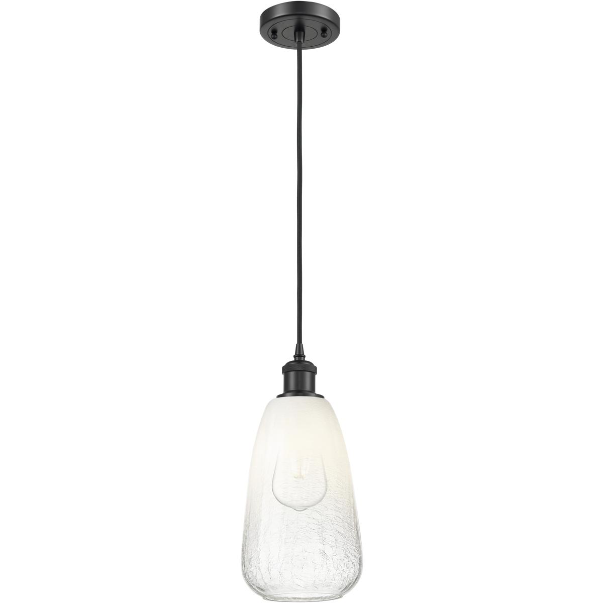 Innovations Lighting 516-1P-BK-G480-6OP Ballston Brookhaven Almond 1 Light 6 inch Matte Black Mini Pendant Ceiling Light in Opal Glass