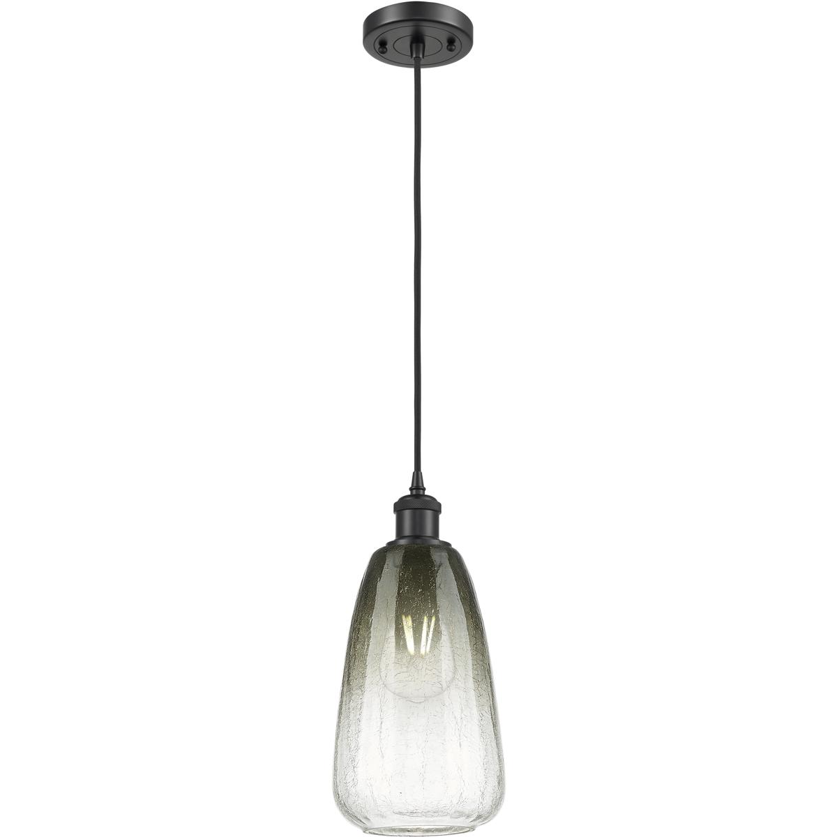 Innovations Lighting 516-1P-BK-G480-6SL Ballston Brookhaven Almond 1 Light 6 inch Matte Black Mini Pendant Ceiling Light in Slate Glass