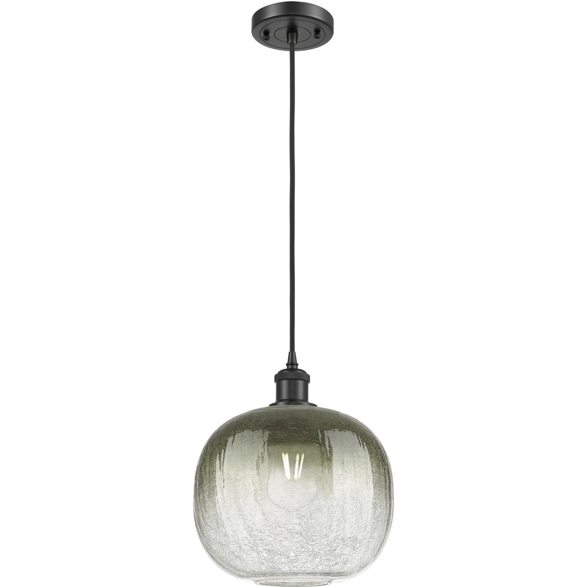 Innovations Lighting 516-1P-BK-G481-10SL Ballston Brookhaven Sphere 1 Light 10.5 inch Matte Black Mini Pendant Ceiling Light in Slate Glass