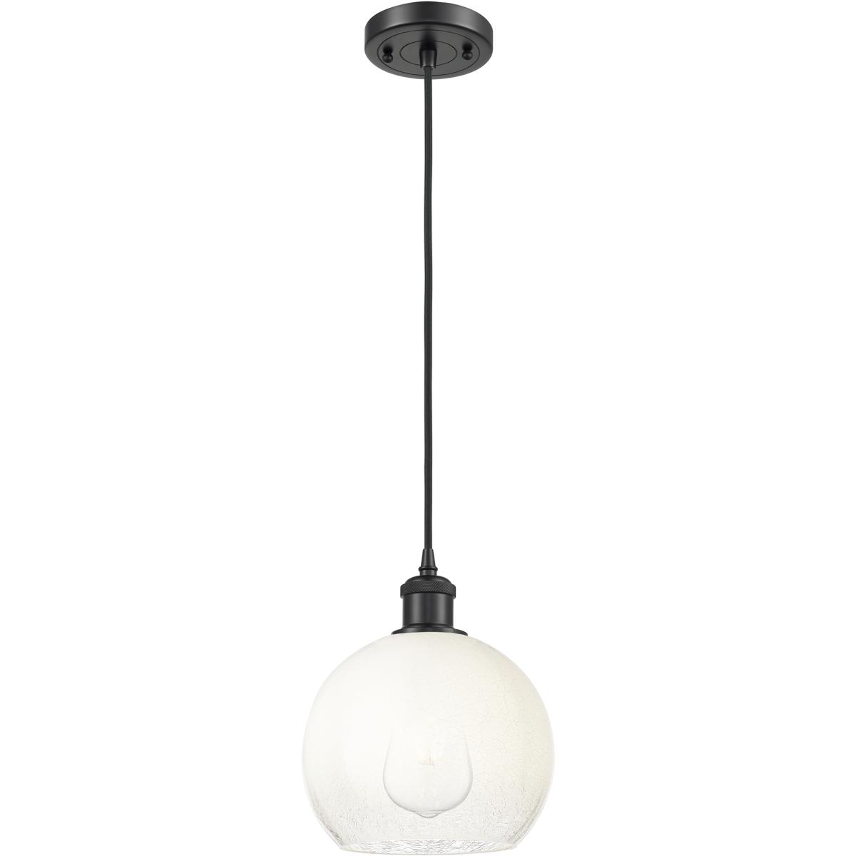 Innovations Lighting 516-1P-BK-G483-8OP Ballston Brookhaven Globe 1 Light 7.88 inch Matte Black Mini Pendant Ceiling Light in Opal Glass