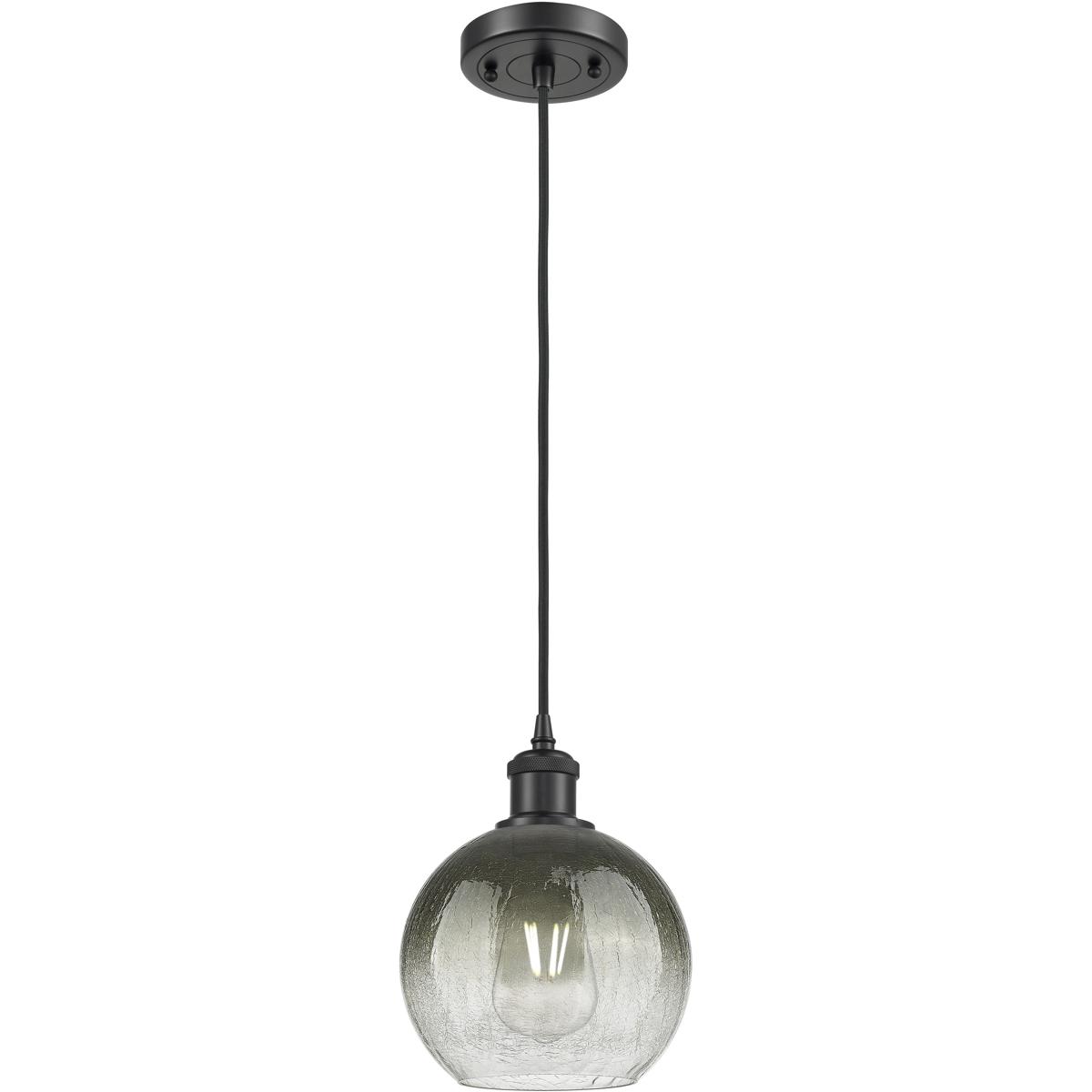 Innovations Lighting 516-1P-BK-G483-8SL Ballston Brookhaven Globe 1 Light 7.88 inch Matte Black Mini Pendant Ceiling Light in Slate Glass