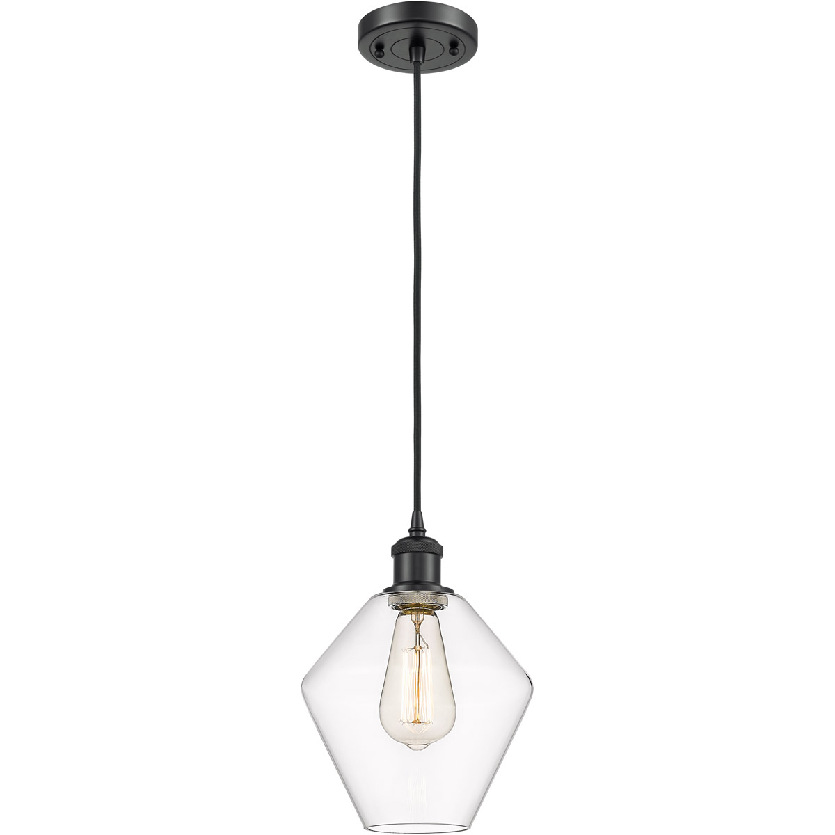 Innovations Lighting 516-1P-BK-G652-8-LED Ballston Cindyrella LED 8 inch Matte Black Mini Pendant Ceiling Light