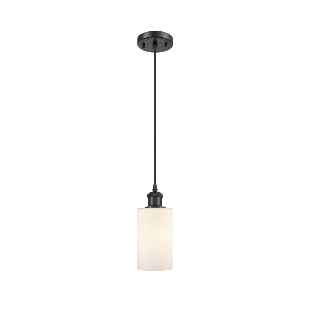 Innovations Lighting 516-1P-BK-G801 Ballston Clymer 1 Light 4 inch Matte Black Mini Pendant Ceiling Light in Matte White Glass, Ballston