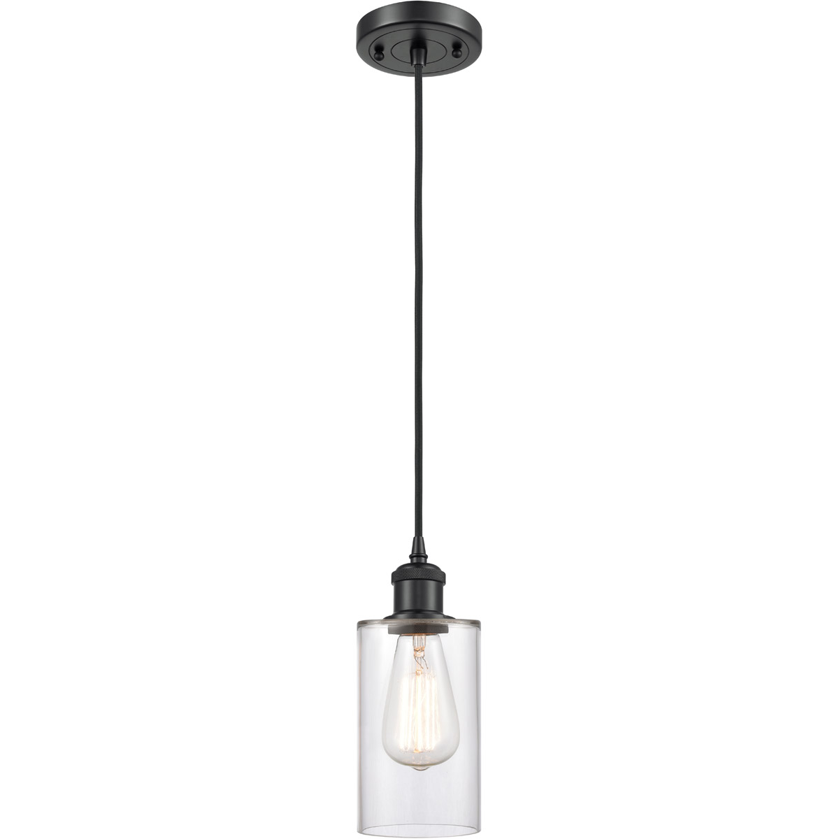 Innovations Lighting 516-1P-BK-G802 Ballston Clymer 1 Light 4 inch Matte Black Mini Pendant Ceiling Light in Clear Glass, Ballston