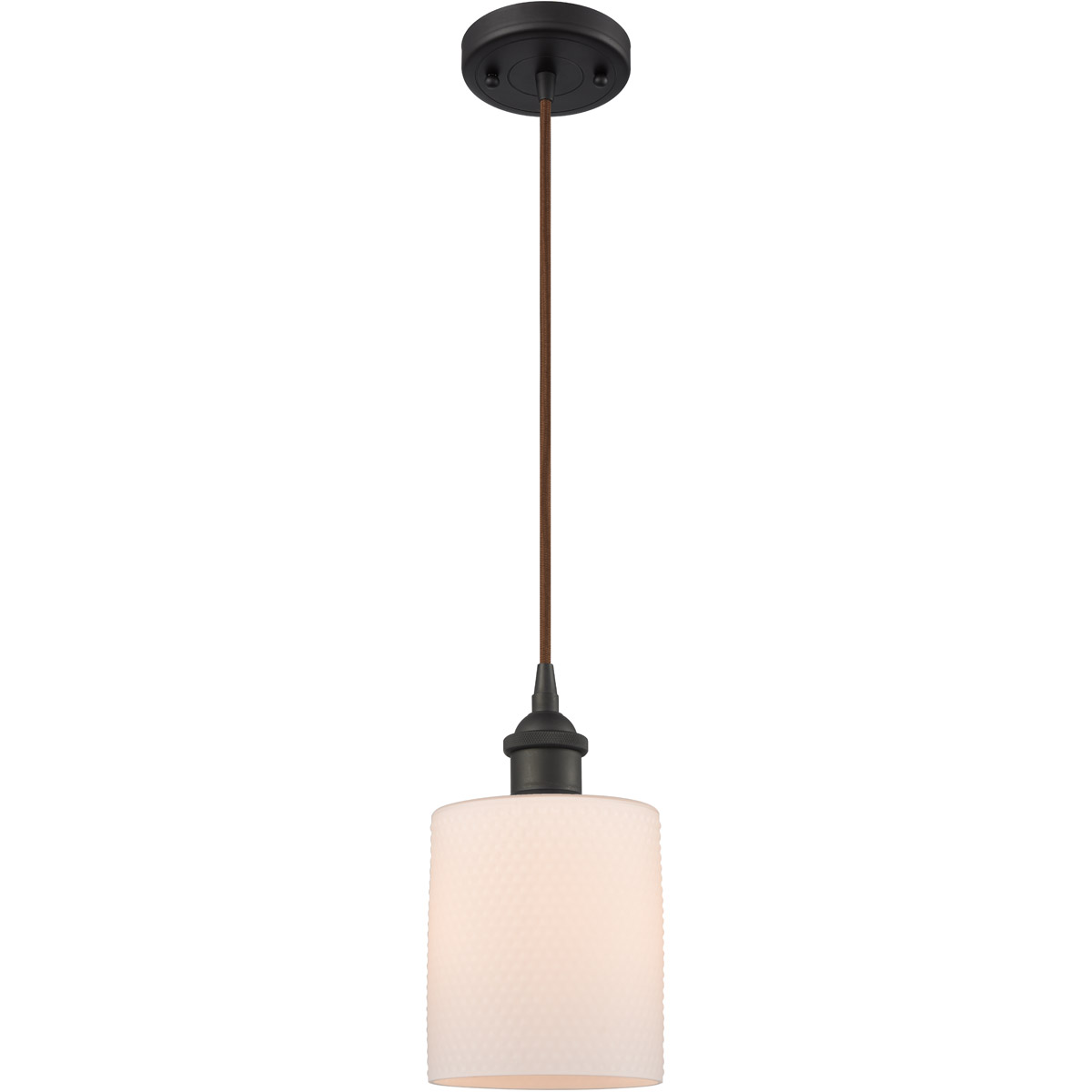 Innovations Lighting 516-1P-OB-G111 Ballston Cobbleskill 1 Light 5 inch Oil Rubbed Bronze Mini Pendant Ceiling Light in Matte White Glass, Ballston