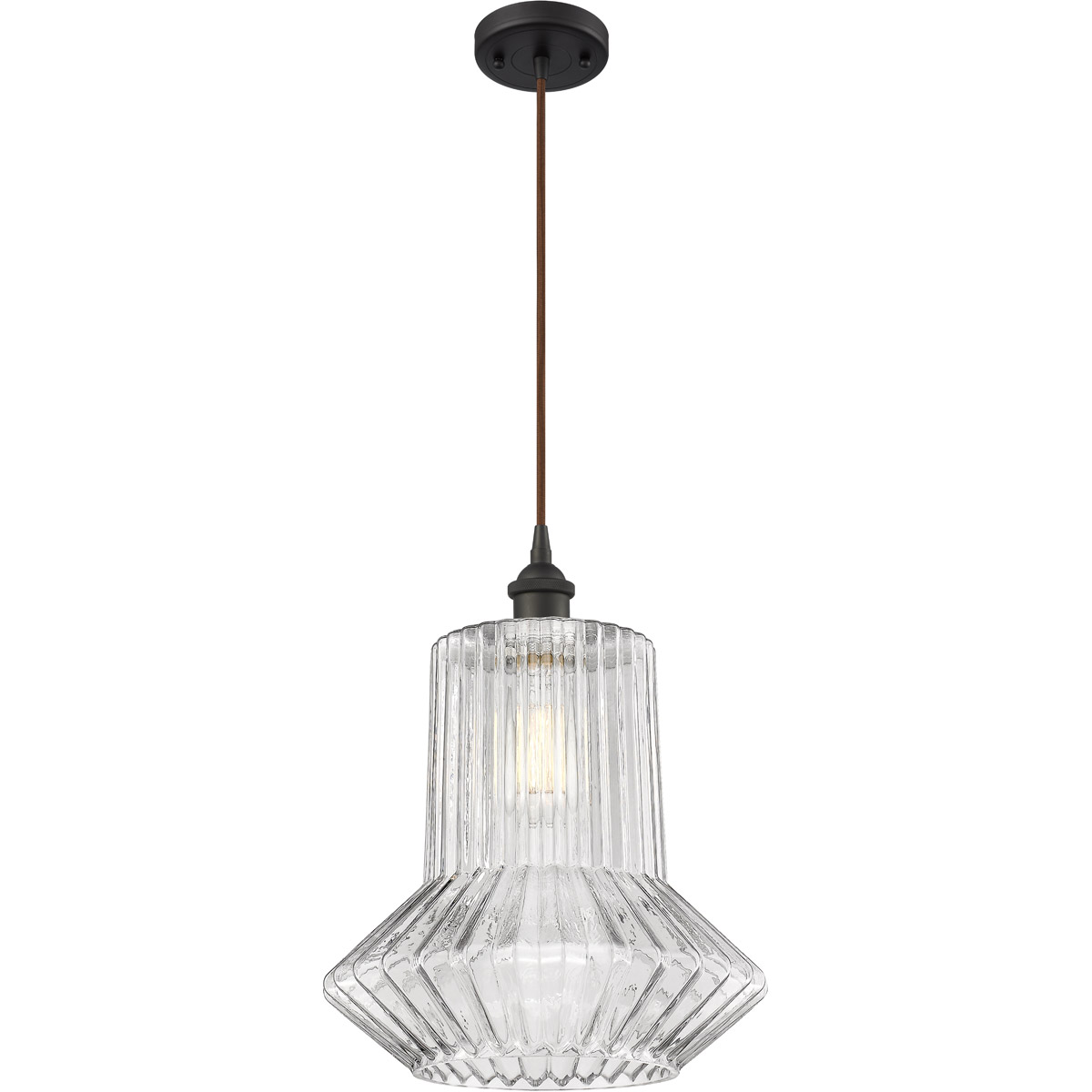 Innovations Lighting 516-1P-OB-G212-LED Ballston Springwater LED 12 inch Oil Rubbed Bronze Pendant Ceiling Light in Black Textured, Ballston