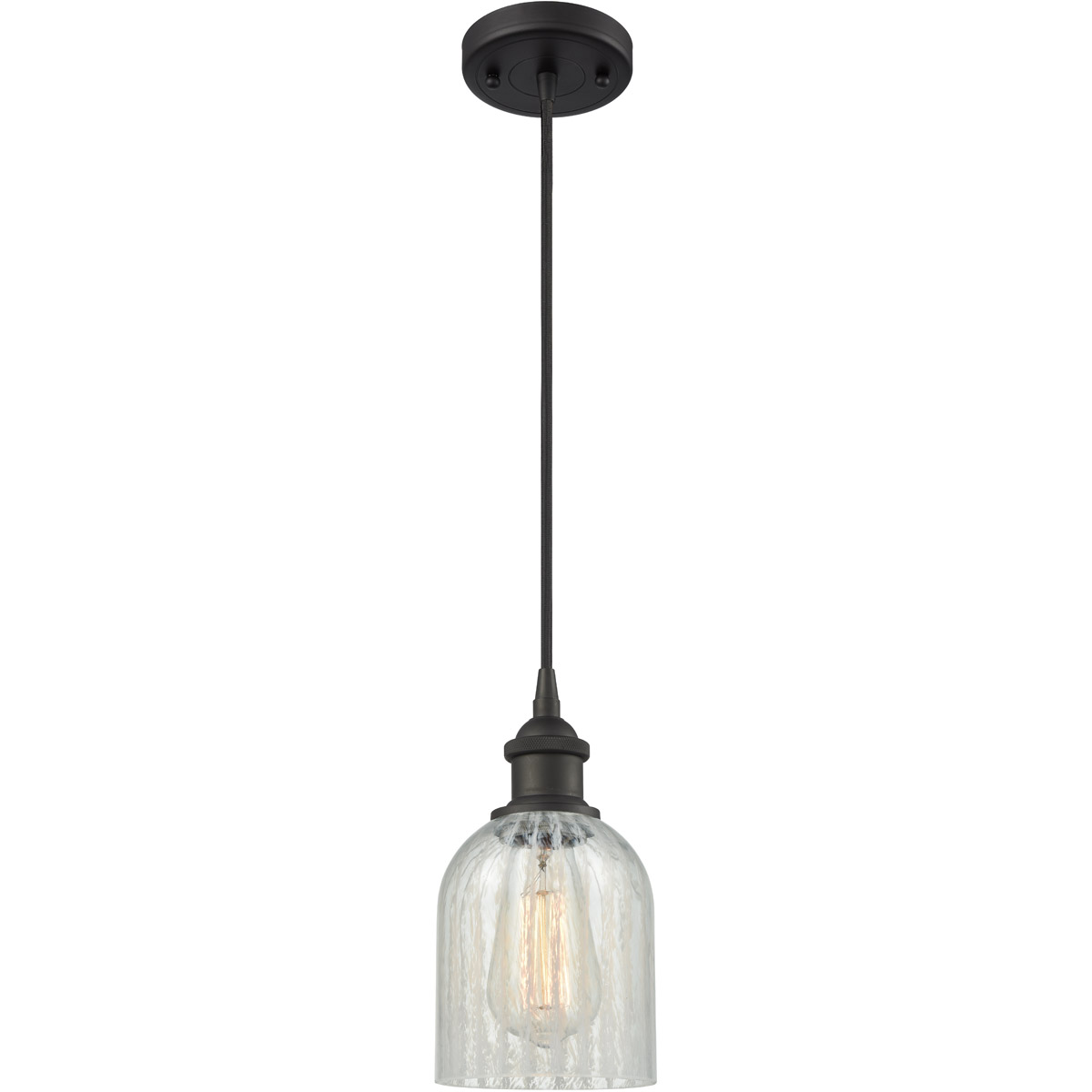 Innovations Lighting 516-1P-OB-G2511 Ballston Caledonia 1 Light 5 inch Oil Rubbed Bronze Mini Pendant Ceiling Light in Mouchette Glass, Ballston