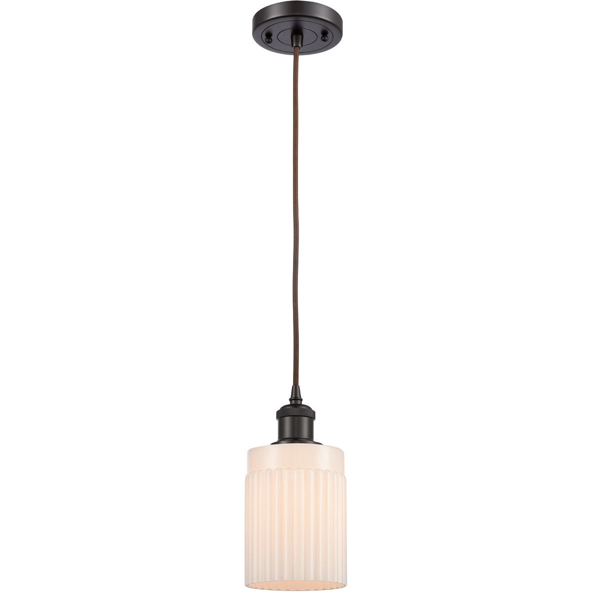 Innovations Lighting 516-1P-OB-G341 Ballston Hadley 1 Light 5 inch Oil Rubbed Bronze Mini Pendant Ceiling Light in Matte White Glass, Ballston
