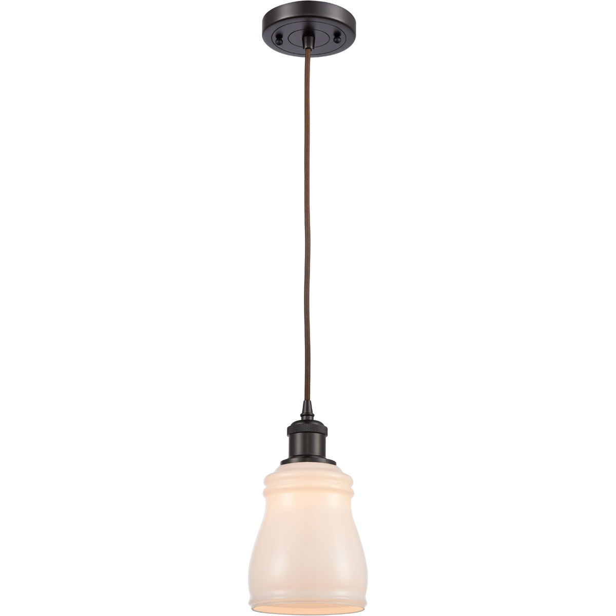 Innovations Lighting 516-1P-OB-G391 Ballston Ellery 1 Light 5 inch Oil Rubbed Bronze Mini Pendant Ceiling Light in White Glass, Ballston