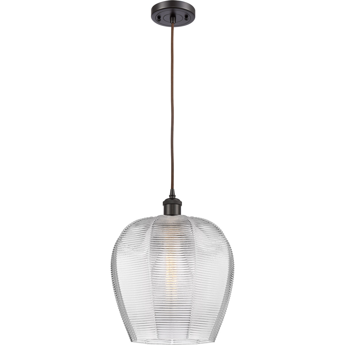 Innovations Lighting 516-1P-OB-G462-12-LED Ballston Norfolk LED 11.75 inch Oil Rubbed Bronze Mini Pendant Ceiling Light in Clear Glass, Black Textured