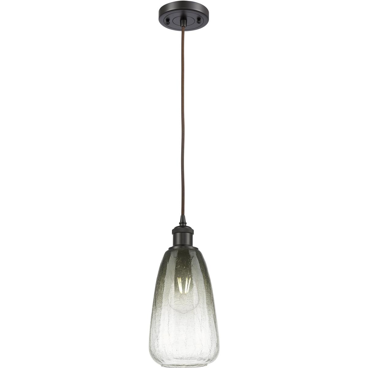 Innovations Lighting 516-1P-OB-G480-6SL Ballston Brookhaven Almond 1 Light 6 inch Oil Rubbed Bronze Mini Pendant Ceiling Light in Slate Glass
