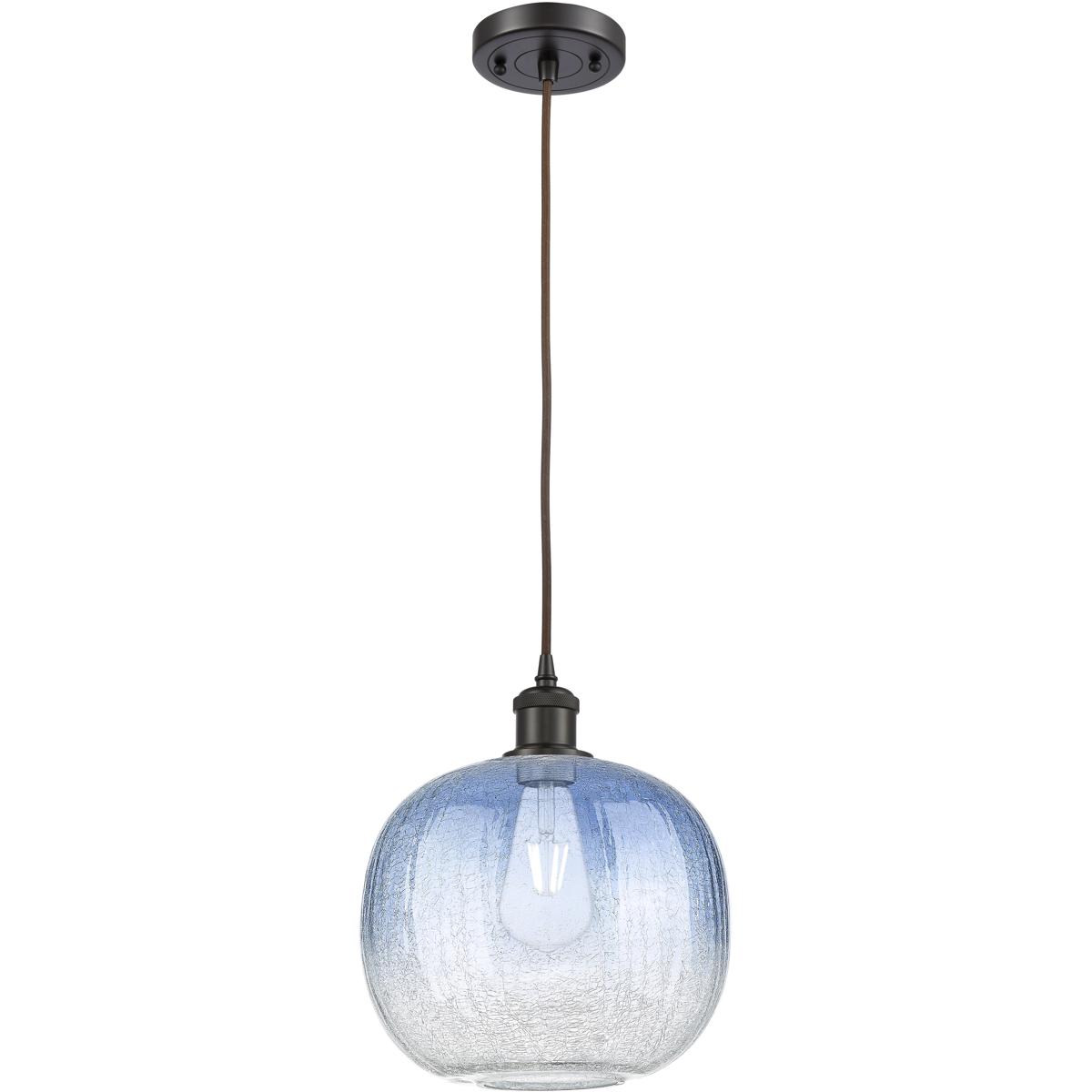 Innovations Lighting 516-1P-OB-G481-10SB Ballston Brookhaven Sphere 1 Light 10.5 inch Oil Rubbed Bronze Mini Pendant Ceiling Light in Sapphire Blue Gl