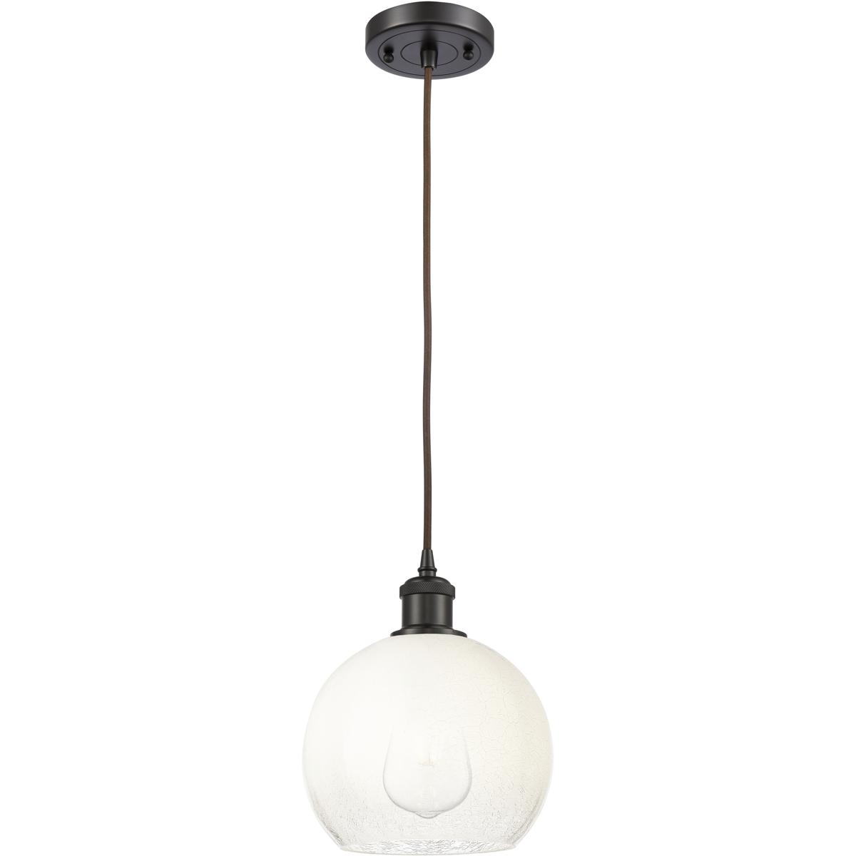 Innovations Lighting 516-1P-OB-G483-8OP Ballston Brookhaven Globe 1 Light 7.88 inch Oil Rubbed Bronze Mini Pendant Ceiling Light in Opal Glass