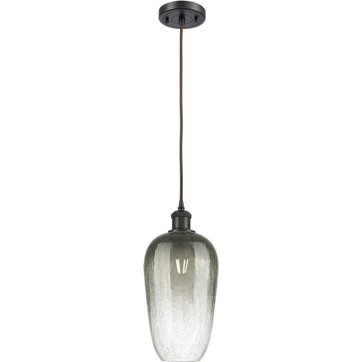 Innovations Lighting 516-1P-OB-G484-7SL Ballston Brookhaven Flute 1 Light 7 inch Oil Rubbed Bronze Mini Pendant Ceiling Light in Slate Glass