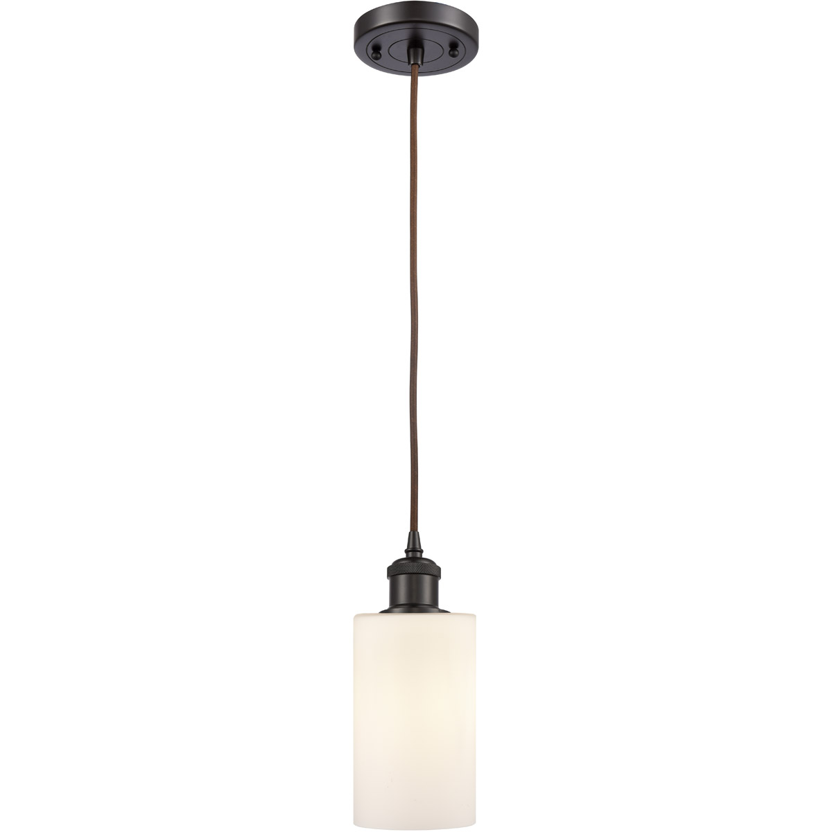 Innovations Lighting 516-1P-OB-G801 Ballston Clymer 1 Light 4 inch Oil Rubbed Bronze Mini Pendant Ceiling Light in Matte White Glass, Ballston