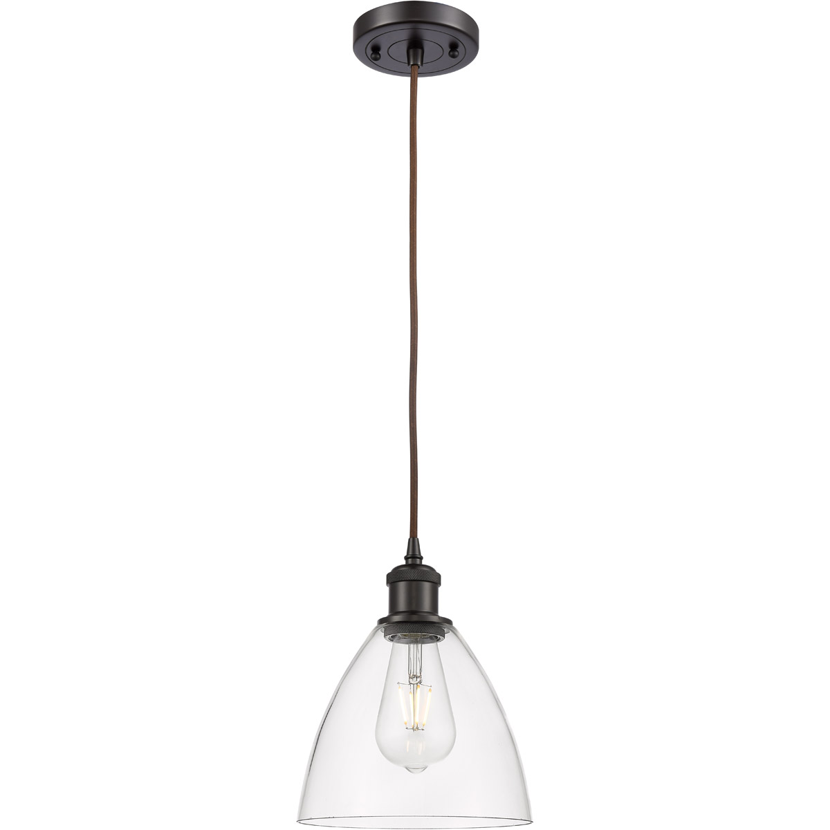 Innovations Lighting 516-1P-OB-GBD-752 Ballston Dome 1 Light 8 inch Oil Rubbed Bronze Mini Pendant Ceiling Light in Clear Glass