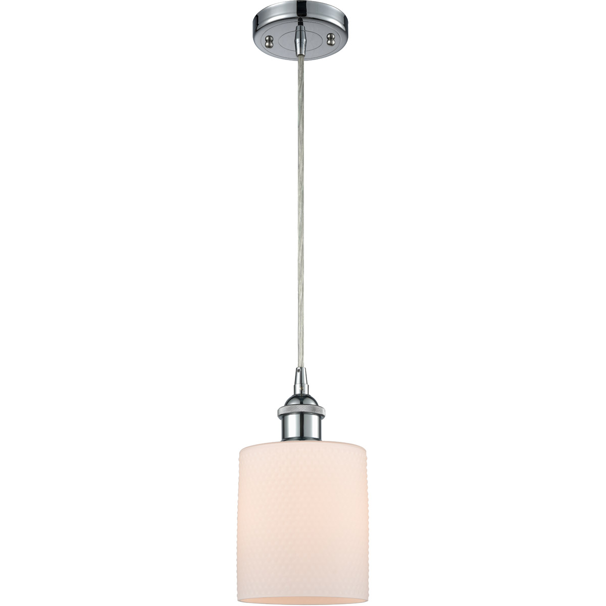 Innovations Lighting 516-1P-PC-G111 Ballston Cobbleskill 1 Light 5 inch Polished Chrome Mini Pendant Ceiling Light in Matte White Glass, Ballston