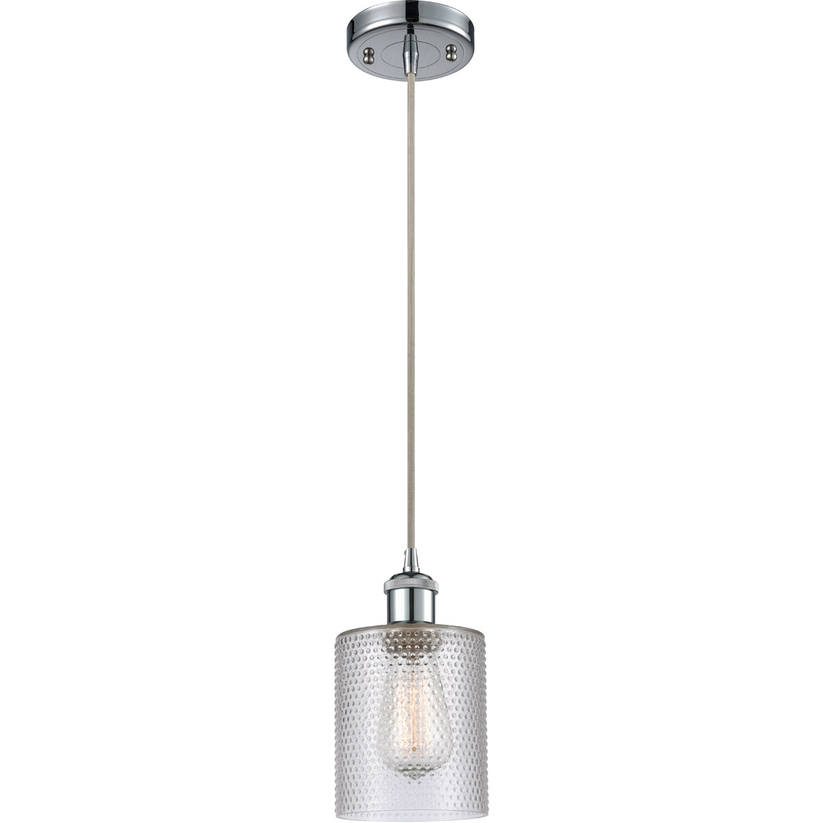 Innovations Lighting 516-1P-PC-G112 Ballston Cobbleskill 1 Light 5 inch Polished Chrome Mini Pendant Ceiling Light in Clear Glass, Ballston