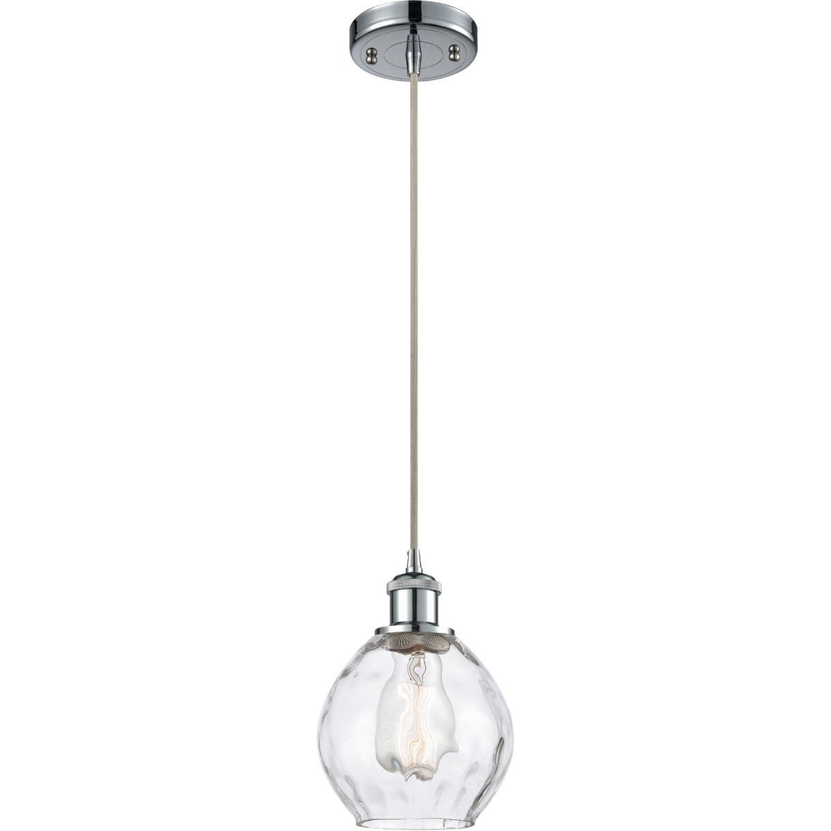 Innovations Lighting 516-1P-PC-G362-LED Ballston Small Waverly LED 6 inch Polished Chrome Mini Pendant Ceiling Light in Silver, Ballston