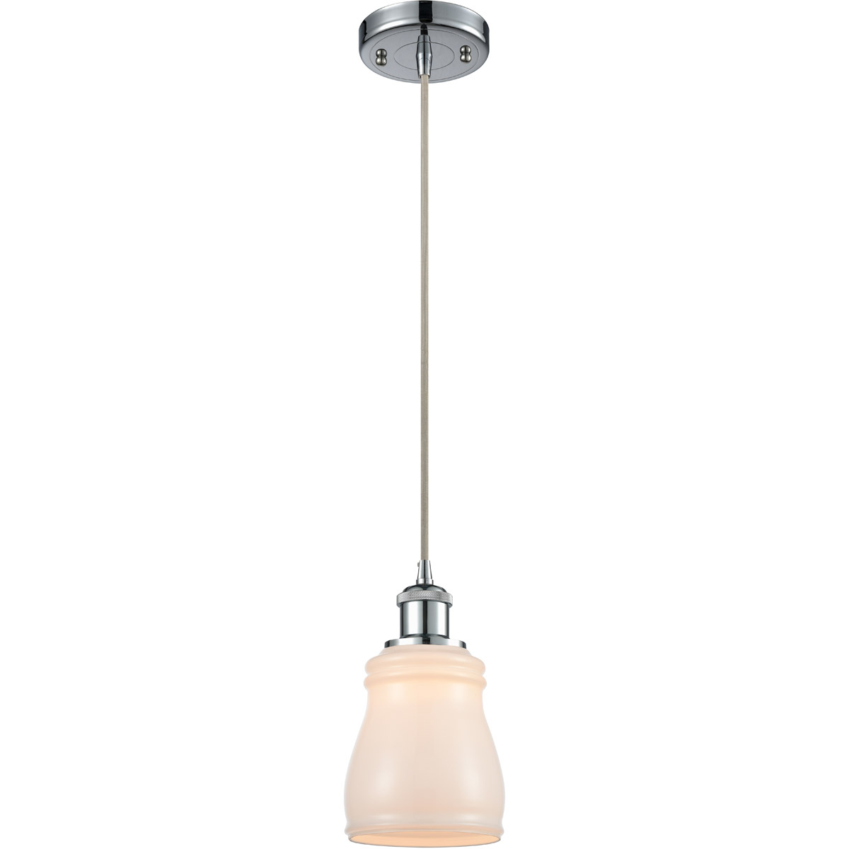 Innovations Lighting 516-1P-PC-G391 Ballston Ellery 1 Light 5 inch Polished Chrome Mini Pendant Ceiling Light in White Glass, Ballston