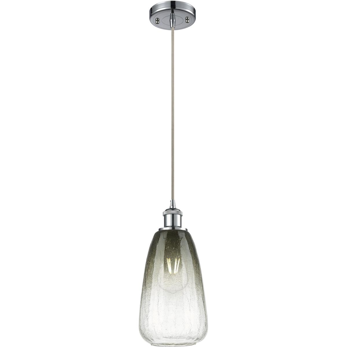 Innovations Lighting 516-1P-PC-G480-6SL Ballston Brookhaven Almond 1 Light 6 inch Polished Chrome Mini Pendant Ceiling Light in Slate Glass
