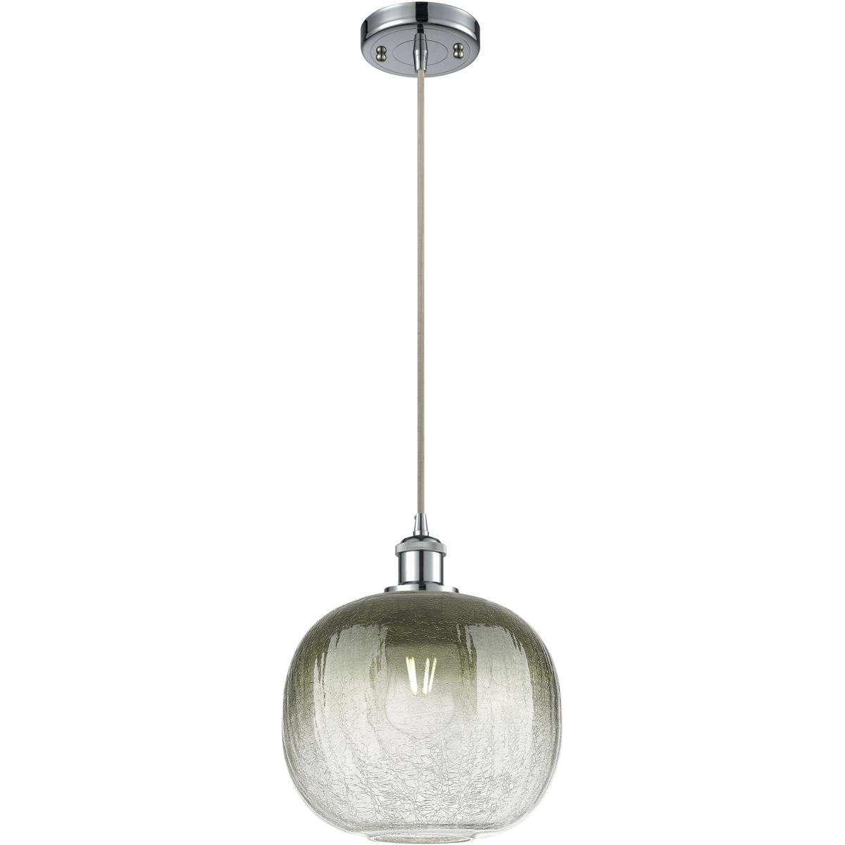 Innovations Lighting 516-1P-PC-G481-10SL Ballston Brookhaven Sphere 1 Light 10.5 inch Polished Chrome Mini Pendant Ceiling Light in Slate Glass