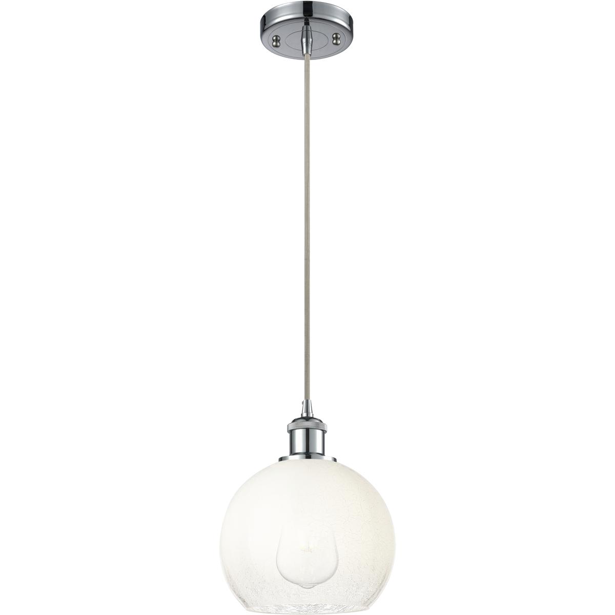Innovations Lighting 516-1P-PC-G483-8OP Ballston Brookhaven Globe 1 Light 7.88 inch Polished Chrome Mini Pendant Ceiling Light in Opal Glass